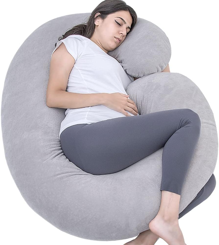 C-Shaped Body Pillow for Pregnant Women - Gray