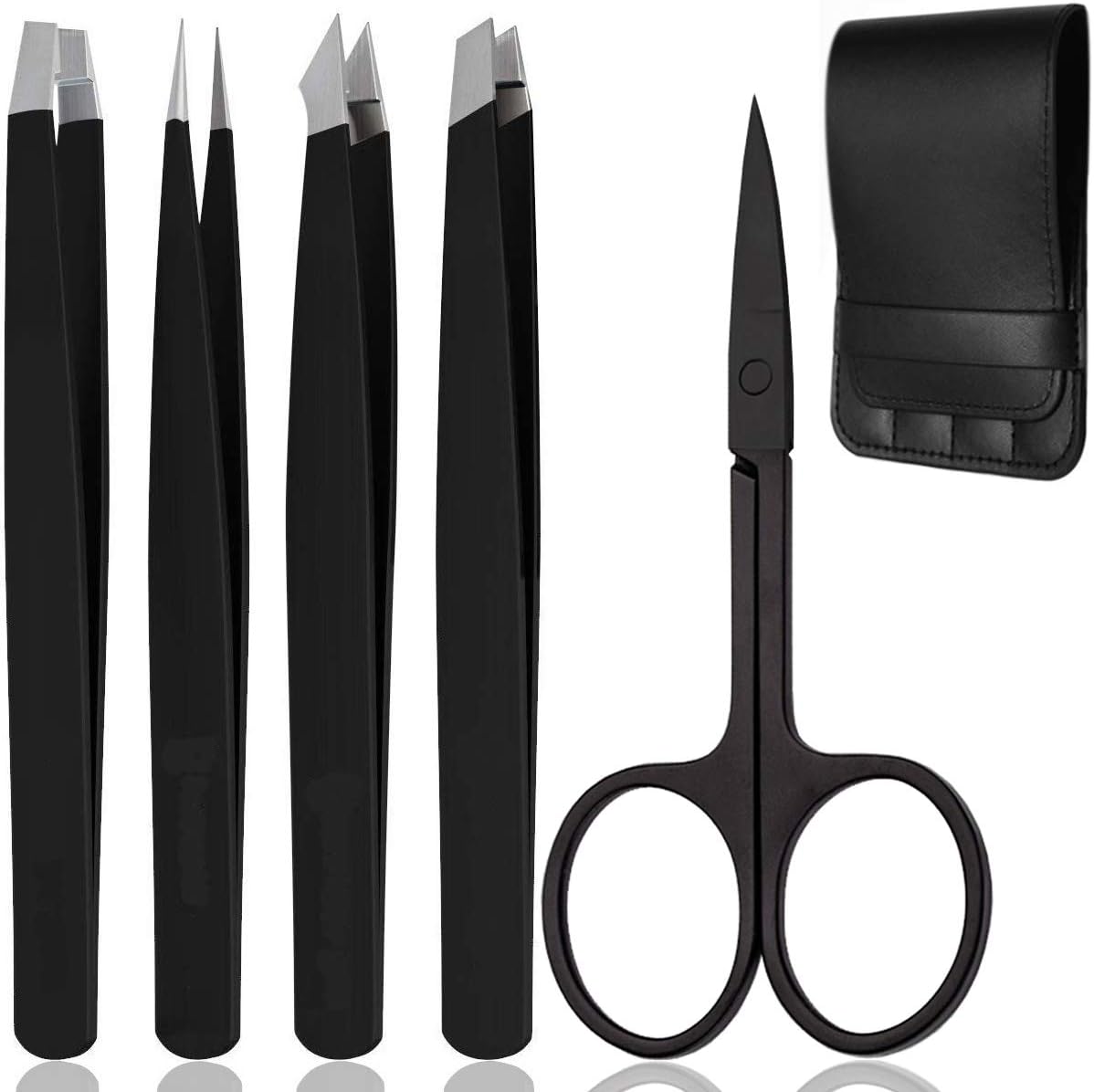 KINGMAS 5-Piece Eyebrow Kit with Tweezers and Scissors