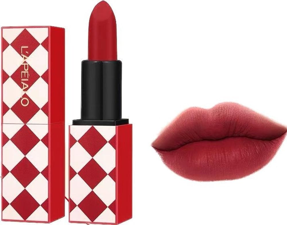 LAPEIALO MATTE LIPSTICK 03# Brown Red B...