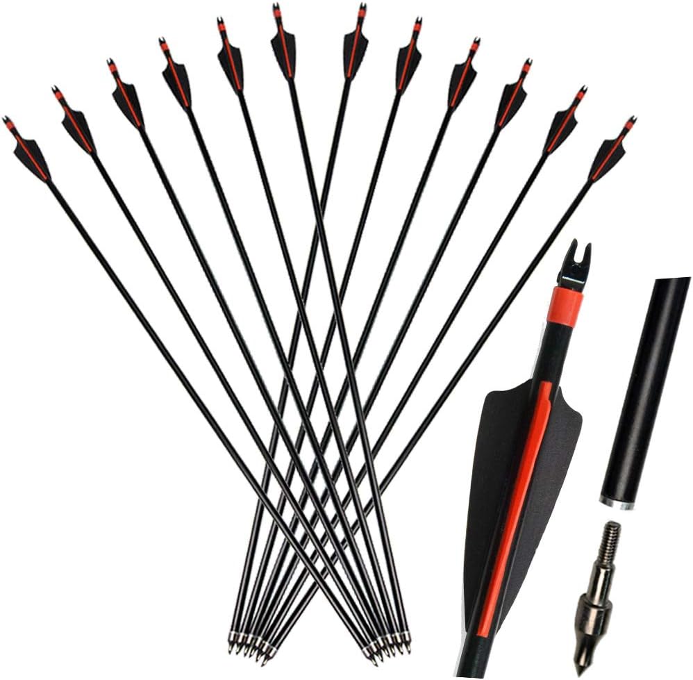 NMCPY Archery Arrow Set, Fiberglass, 12...