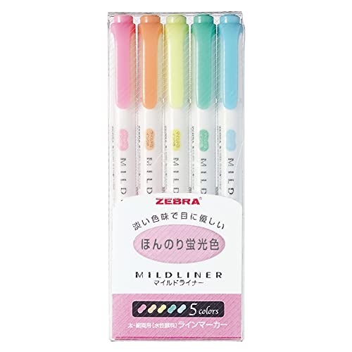 Zebra Mildliner Highlighter Set - 5 Colors