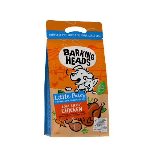 Barking Heads Bowl Lickin Dry Food for Dogs, 100% Natural Dry Dog Food with Chicken Meat, Natural Animal Food for Adult Dogs of All Breeds, 12kg