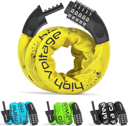 Bicycle Lock Number Lock Steel Chain Anti Theft | Combination Lock with Code: Bicycle Scooter Lock Motorcycle Lock Chain Lock with Numbers Theft Protection Safe Strong 90cm Tall…