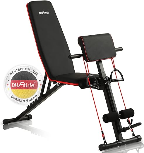 DH FitLife Folding Weight Bench, Curl B...