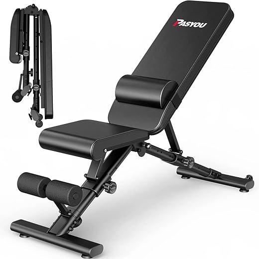 PASYOU Adjustable Weight Bench with 90 ...