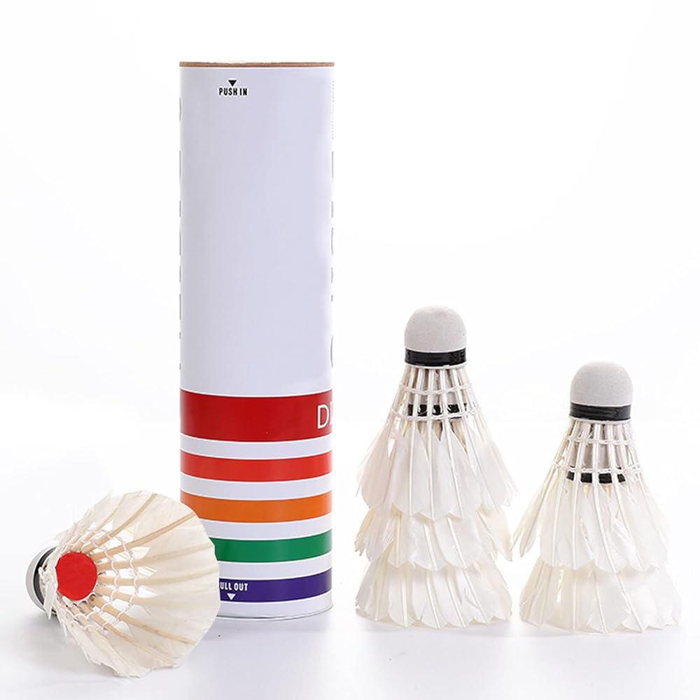 12-Piece Goose Feather Badminton Shuttlecocks Set