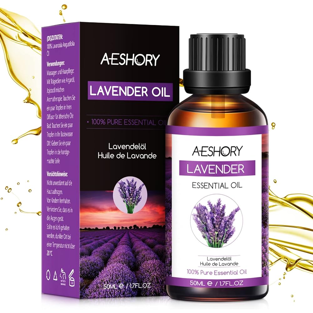 AESHORY Lavender Essential Oil 50ml, 100% Pure Organ...