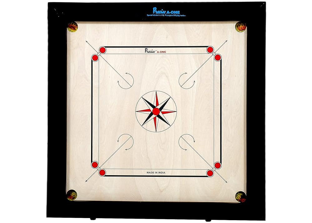 AMA-One 8mm Carrom Tournament Board - Handmade in In...