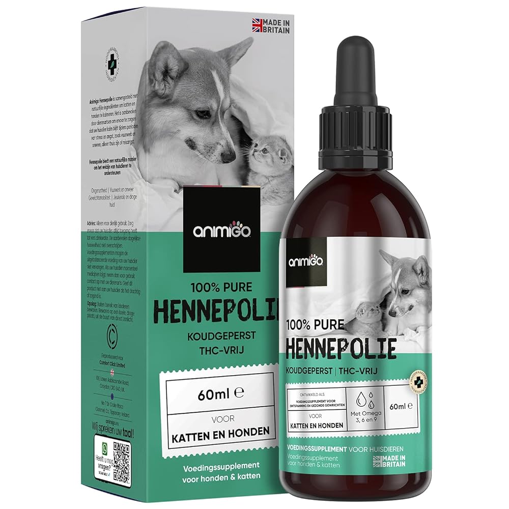 Animigo Hemp Seed Oil for Pets - 60ml Pure Cold-Pres...