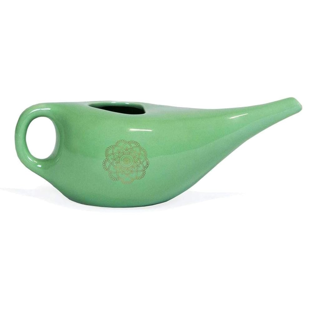 Ceramic Neti Pot with Mandala Design