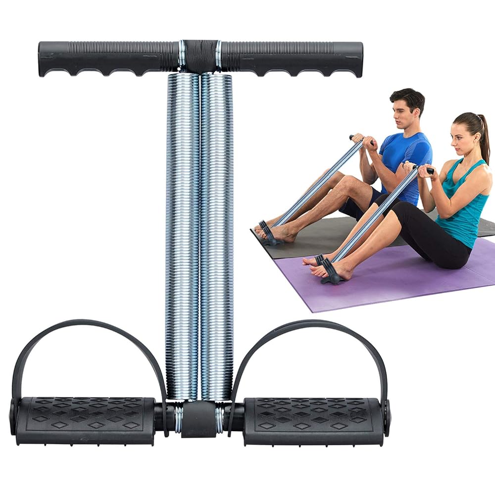 Covvy Sit Up Pull Rope: Dual Spring Foot Pedal Abdom...