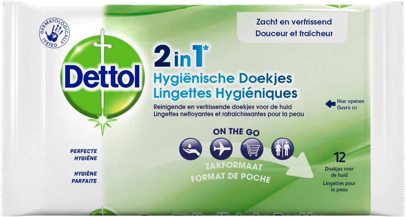 Dettol 2in1 Hygiene Wipes 12x12 Bulk Pack