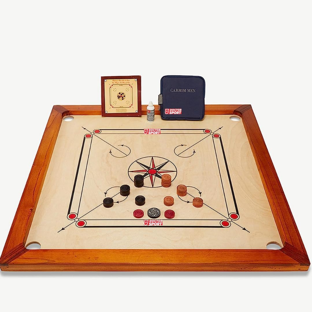 DOCTOR SPORT Carrom Set - Kikar India Hardwood - Com...