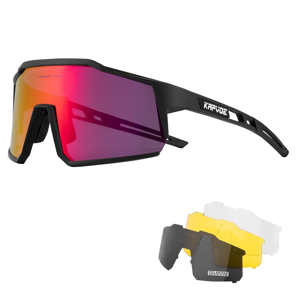 KAPVOE Polarized Sport Cycling Sunglass...