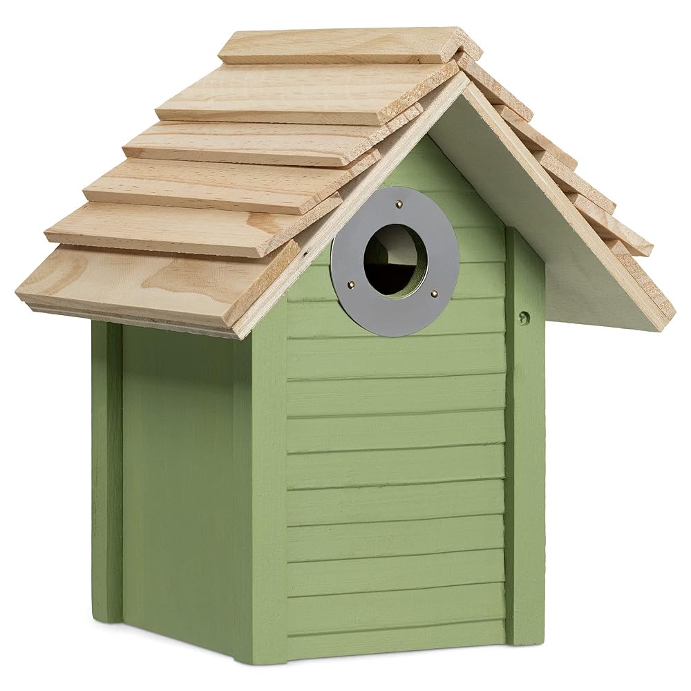 Navaris Wooden Birdhouse - Garden Nesting Box for Sm...