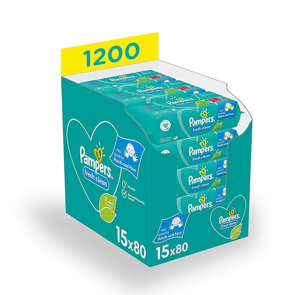 Pampers Fresh Clean Baby Wipes, 1200, D...