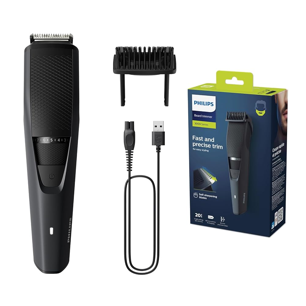 Philips Beard Trimmer Series 3000 - Self-Sharpening ...