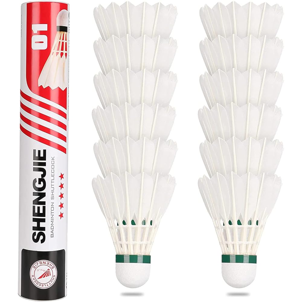 Philonext 12-Piece Goose Feather Badminton Shuttlecocks