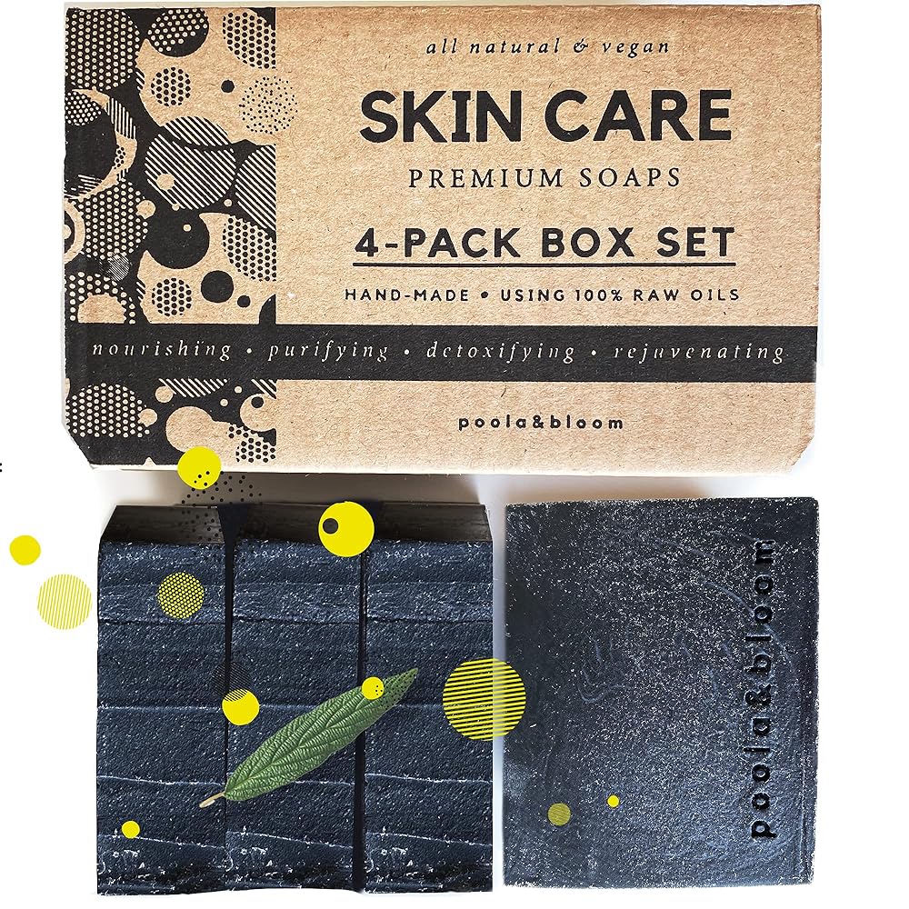 Poola & Bloom Vegan Charcoal Soap 4...