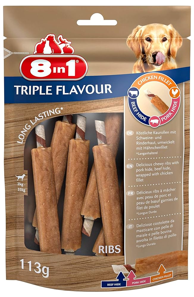 Triple Flavour Dog Biscuits, Extra Meat, 8-in-1, Sin...