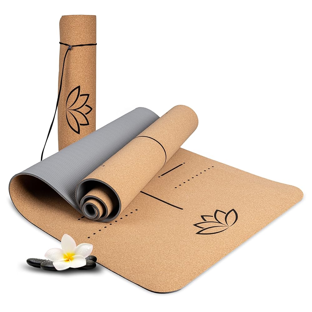 WELLAX Cork Yoga Mat – Antislip, ...