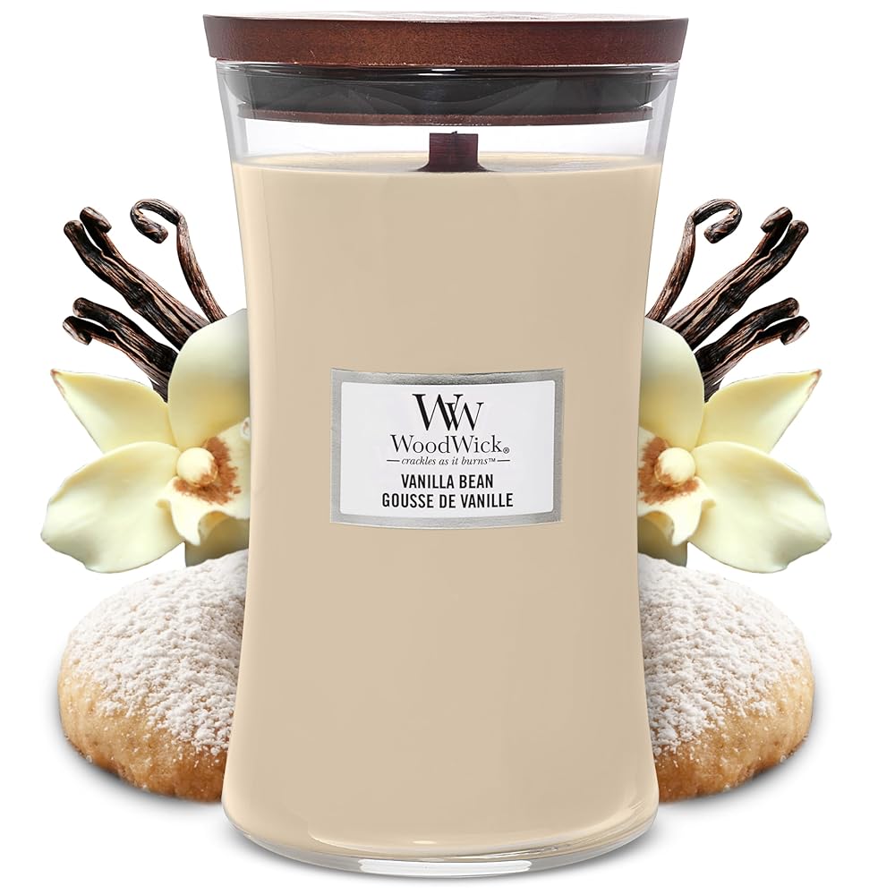 WoodWick Vanilla Bean Hourglass Candle | Up to 130 H...