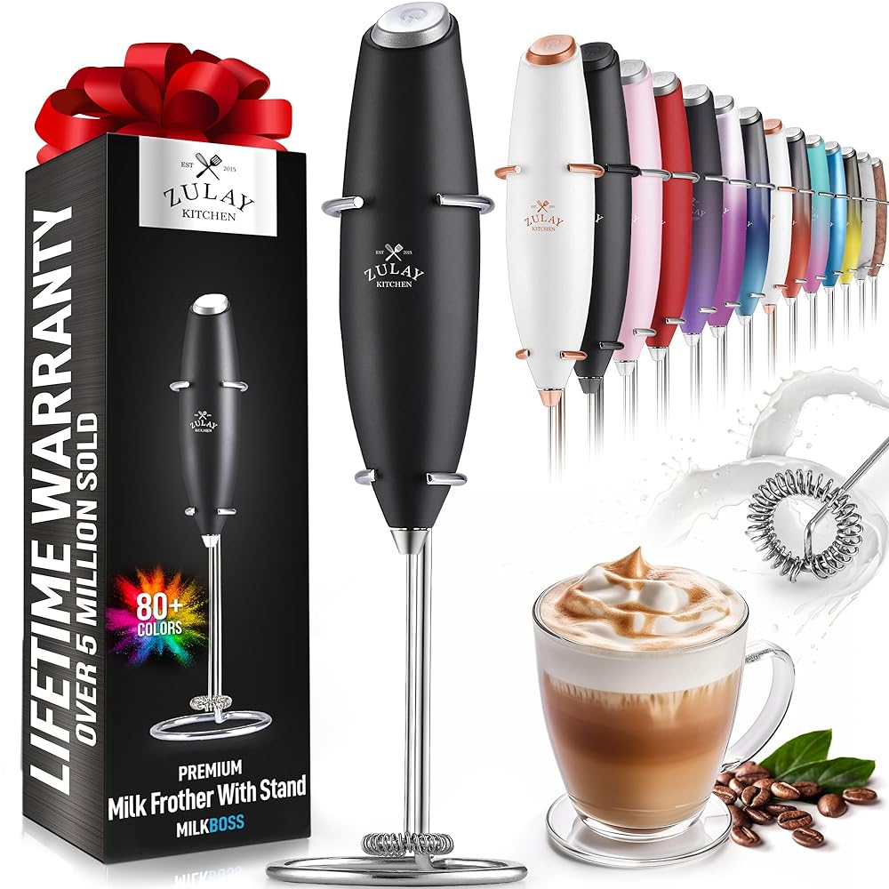 Zulay Milk Frother – Handheld Foa...