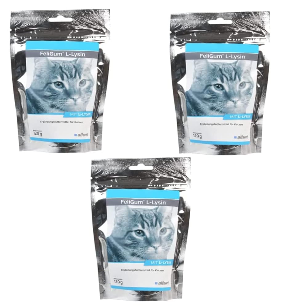 Alfavet FeliGum L-Lysin for cat cold, 3 x 120 g