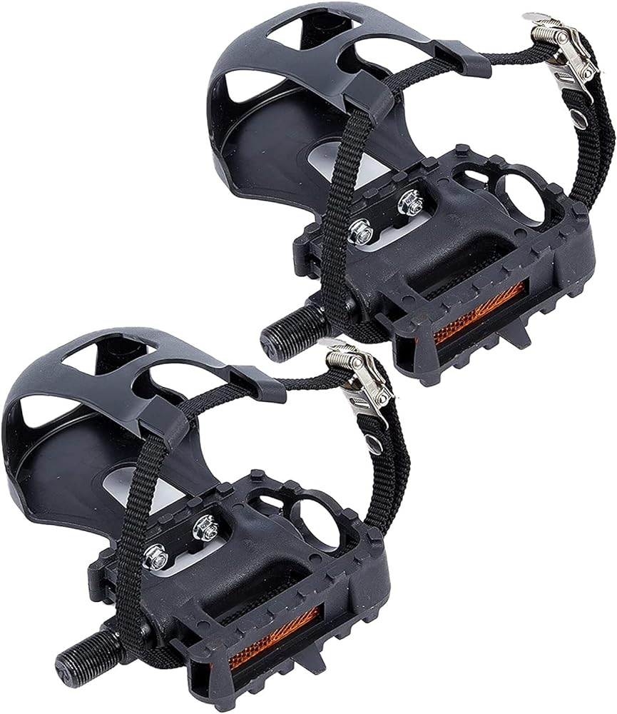 Alloy Bike Pedals with Toe Clips and St...