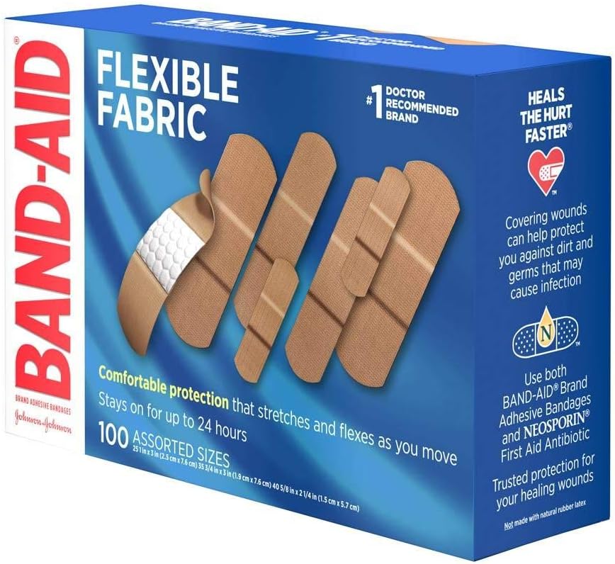 Band-Aid Flex Fabric Self-Adhesive Bandages - 100 pack