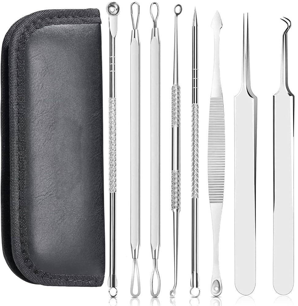 Blackhead Remover Set - Stainless Steel 8 Piece Tool...