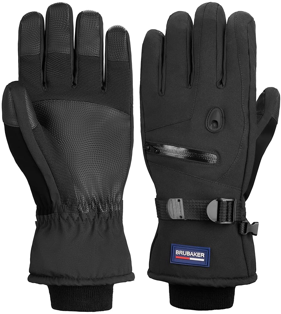 BRUBAKER Vattentät Ski Gloves - Extra Warm Snowboard...