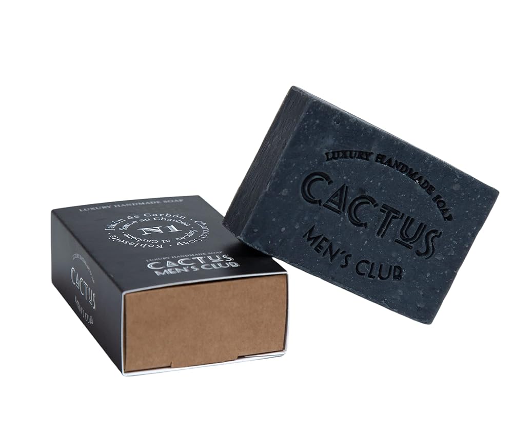 Cactus Men's Club Charcoal Soap Bar - Deep Cleansing...