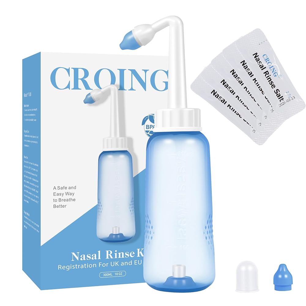 CROING Neti Pot Kit with Nasal Rinse So...