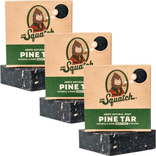 Dr. Squatch Pine Tar Soap Bar, 3 Pack