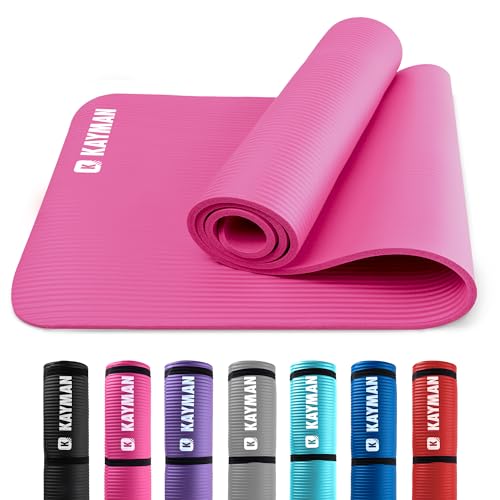 KAYMAN Yoga Mat - Pink, 183 x 60 cm | Best Eco-Frien...