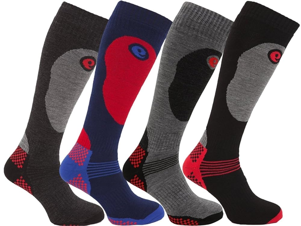 Men's High-Performance Ski Socks, 4-Pack