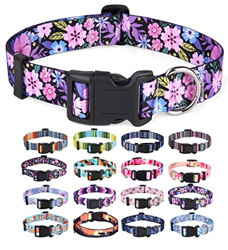 Mihqy Floral Dog Collar, Adjustable for...