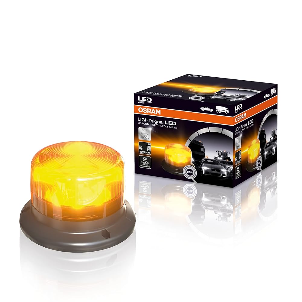 OSRAM LED Beacon Light - Rotating, 360°, Yellow Blin...