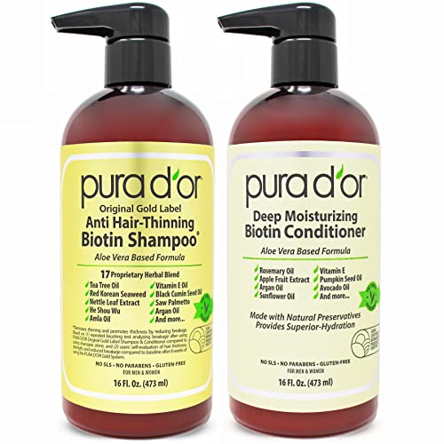 PURA D'OR Gold Label Anti-Thinning Shampoo & Balsam Set