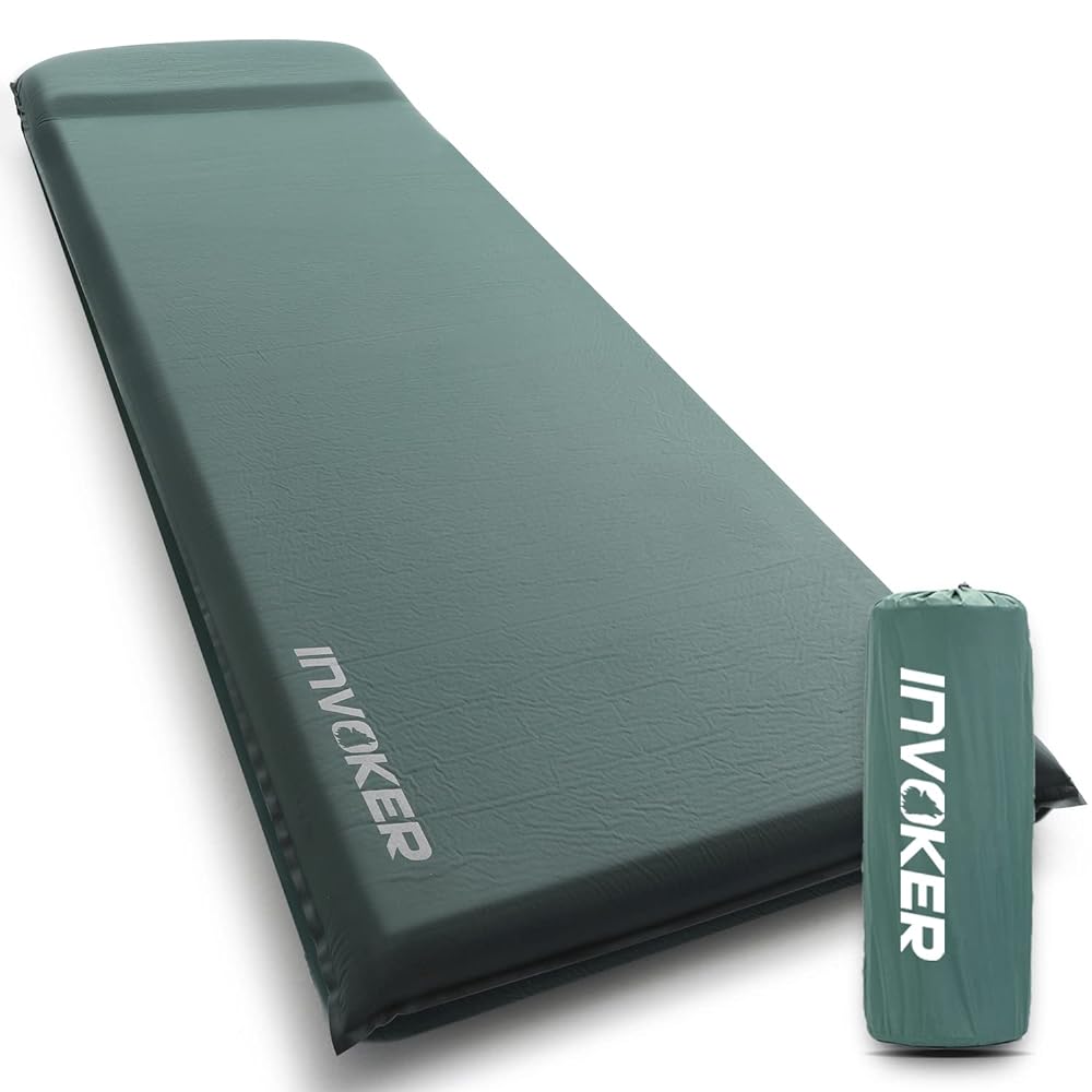 Self-inflating Camping Mattress with Built-in Pillow...