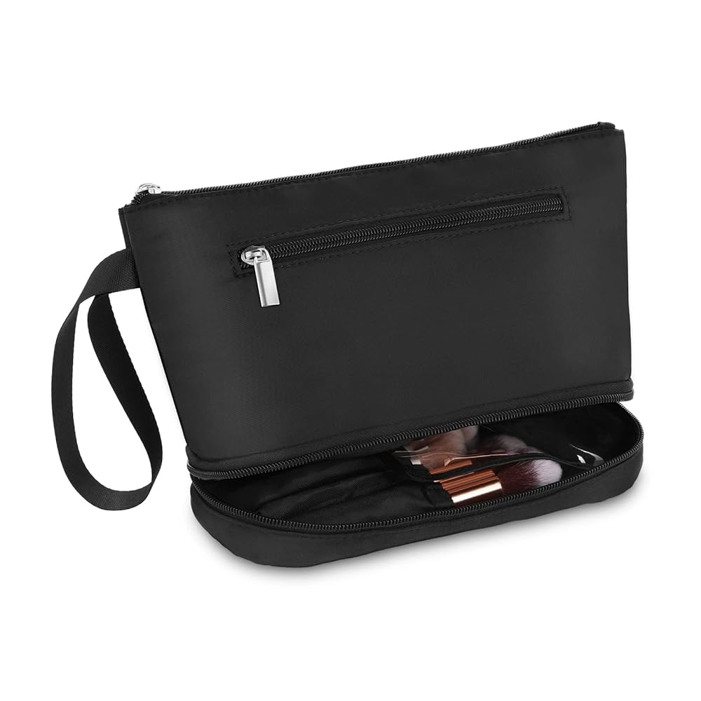 Shinowa Travel Makeup Bag, Double-Layer...