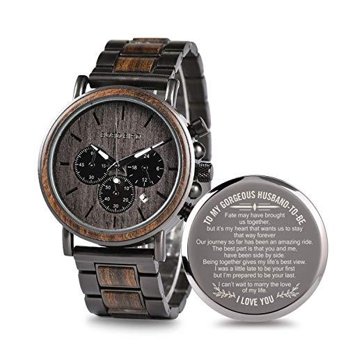 2win Engraved Wooden Watch for men