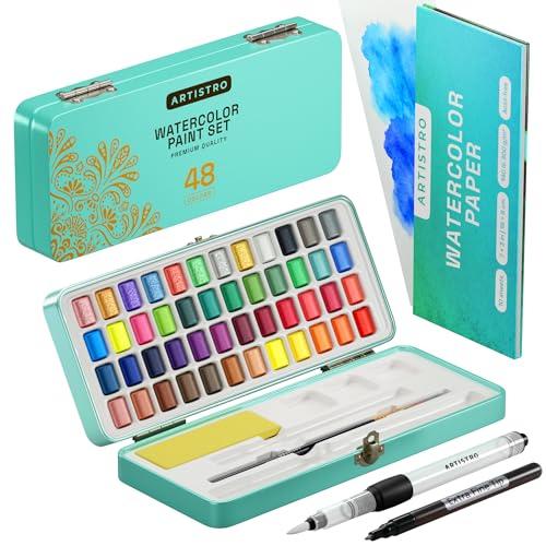 AROIC Watercolor Paint Set, with A Watercolor Paint, 36 Color,And A Package of 10 Brushes of Different Sizes, The Best Gift for Beginners, Children