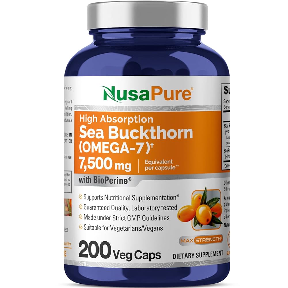 Sea Buckthorn 2250mg Veggie Capsules, N...