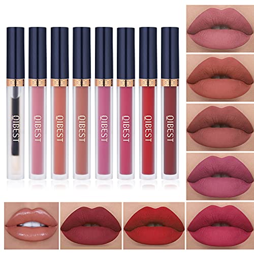 QiBest 7Pcs Matte Liquid Lipstick