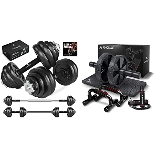 Amonax 20kg 30kg Cast Iron Adjustable Dumbbells