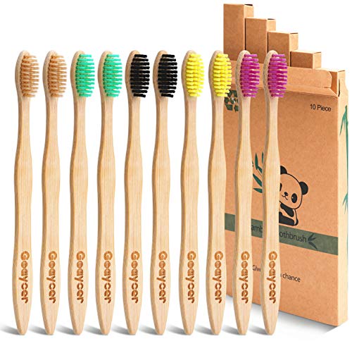 Goaycer Bamboo Toothbrushes Medium Bris...