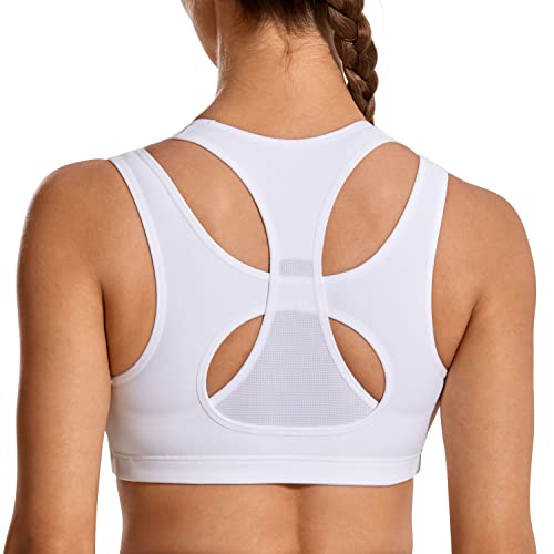 SYROKAN Women's Full Support Racerback Sports Bra