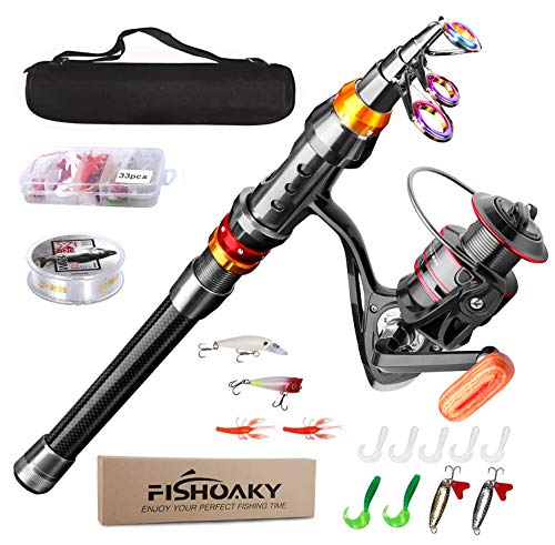 FISHOAKY Telescopic Fishing Rod Set